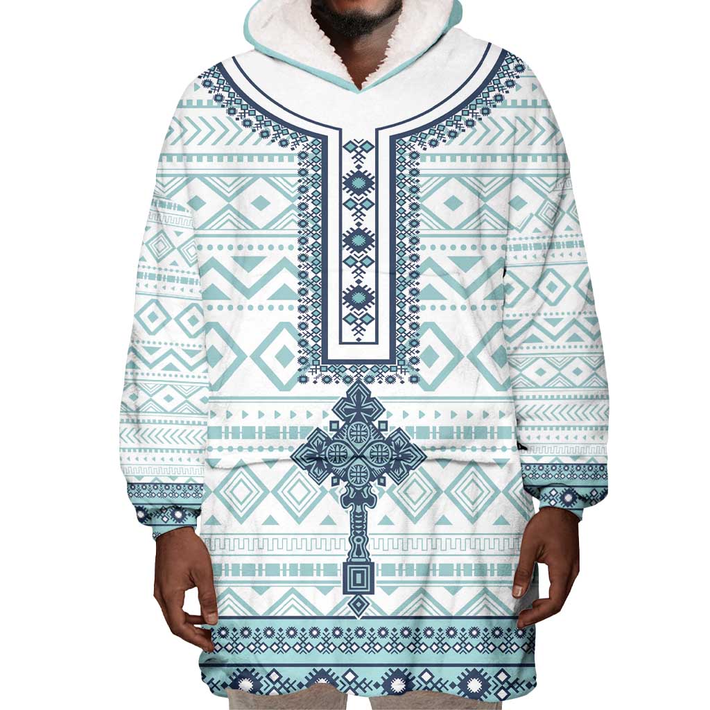Eritrea Wearable Blanket Hoodie African Pattern - Habesha Style LT15