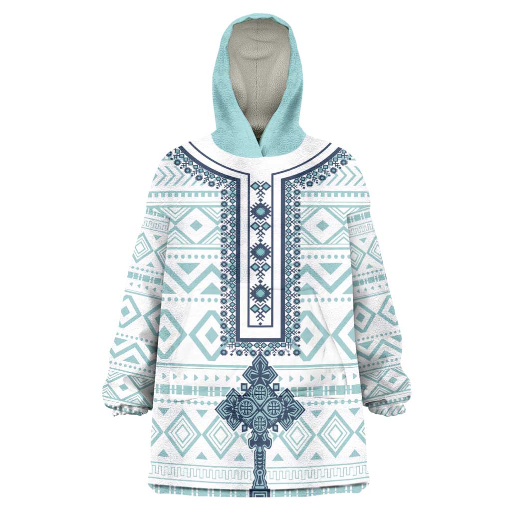 Eritrea Wearable Blanket Hoodie African Pattern - Habesha Style LT15