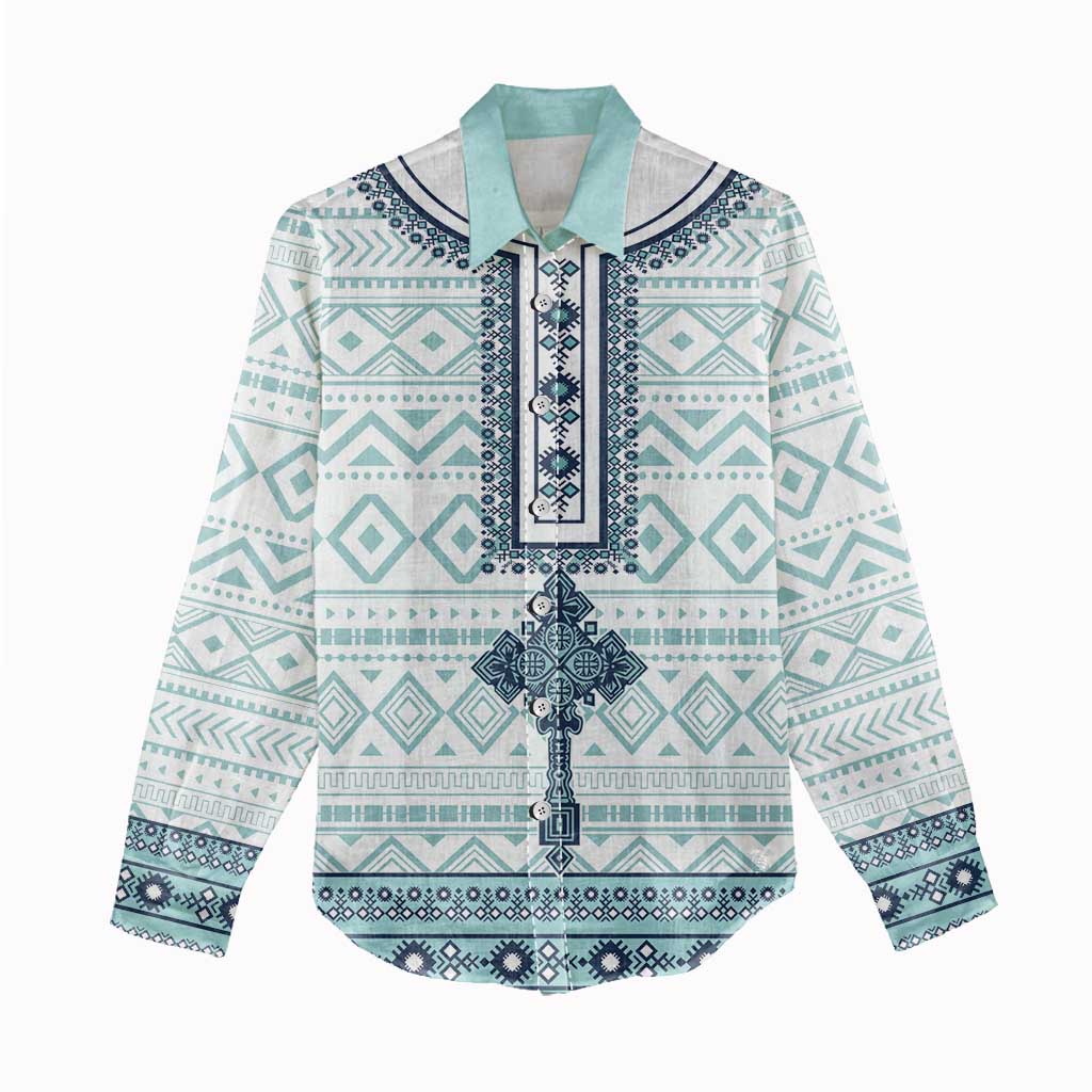 Eritrea Women Casual Shirt African Pattern - Habesha Style LT15