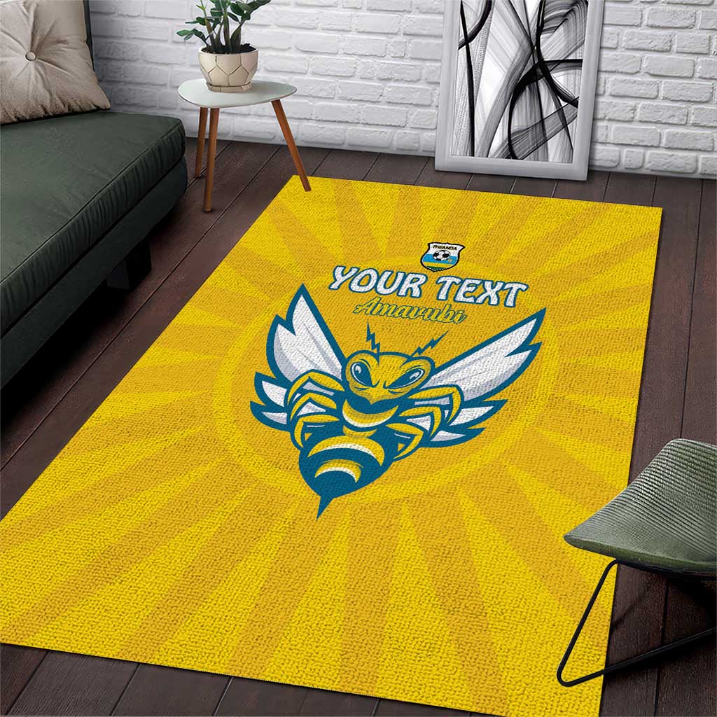 Custom Afro Rwanda Football Area Rug Go Wasps LT15