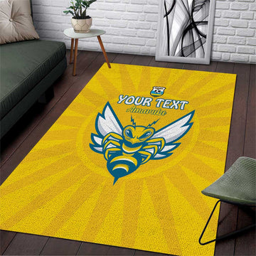 Custom Afro Rwanda Football Area Rug Go Wasps LT15