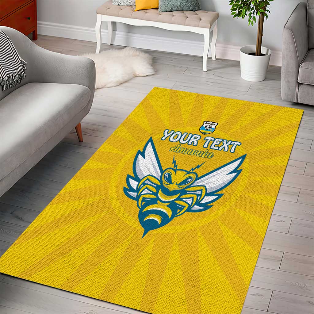 Custom Afro Rwanda Football Area Rug Go Wasps LT15