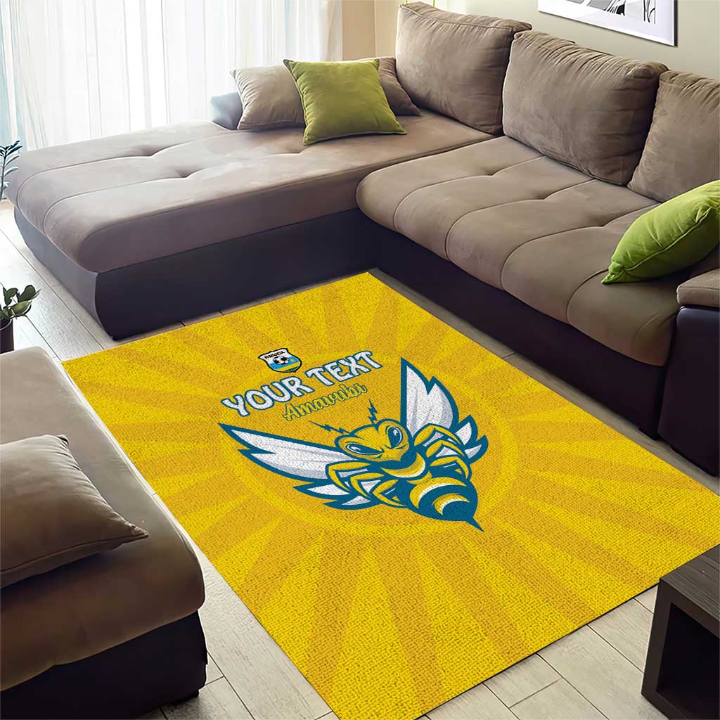 Custom Afro Rwanda Football Area Rug Go Wasps LT15