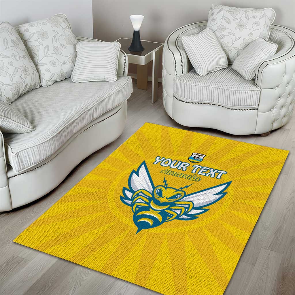 Custom Afro Rwanda Football Area Rug Go Wasps LT15