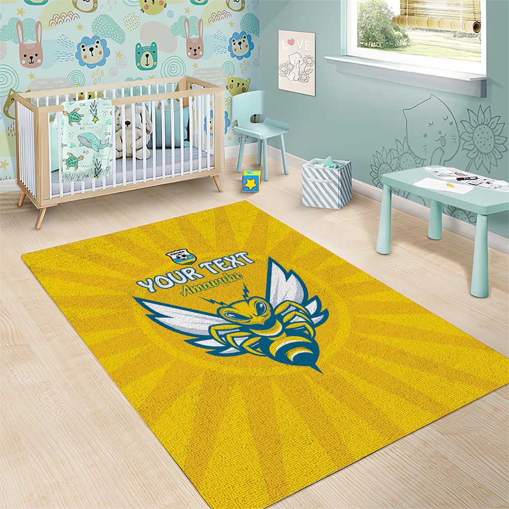 Custom Afro Rwanda Football Area Rug Go Wasps LT15