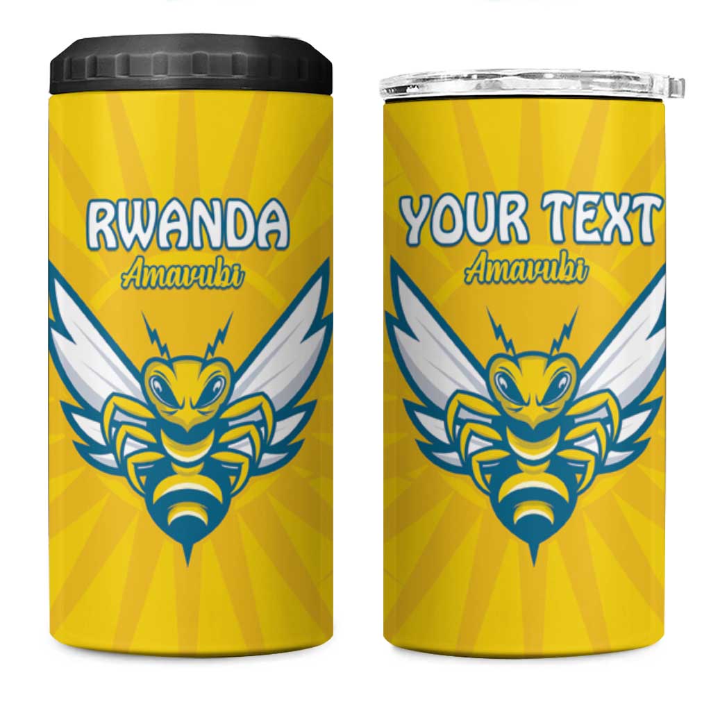 Custom Afro Rwanda Football 4 in 1 Can Cooler Tumbler Go Wasps LT15