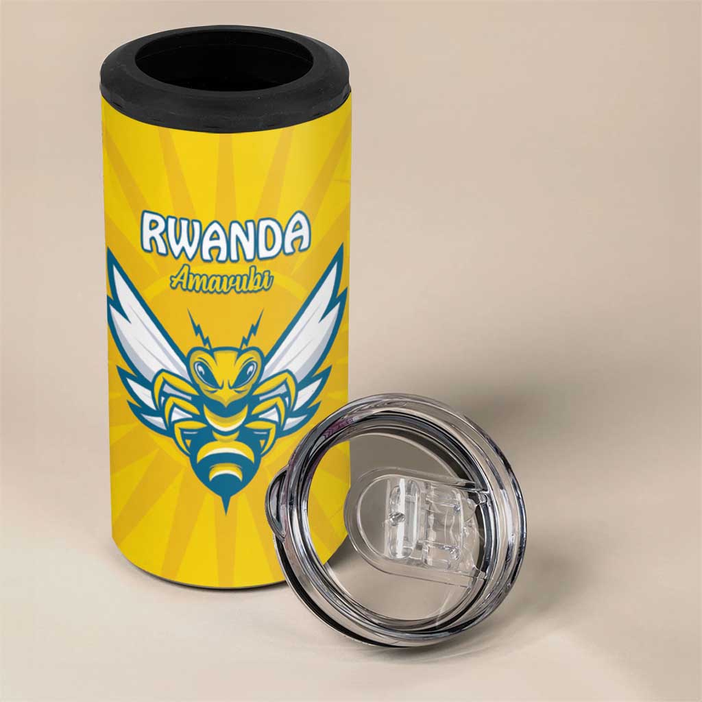 Custom Afro Rwanda Football 4 in 1 Can Cooler Tumbler Go Wasps LT15