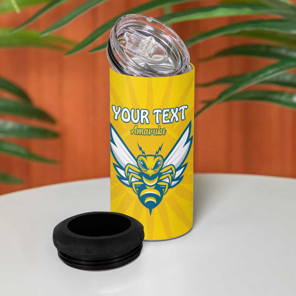 Custom Afro Rwanda Football 4 in 1 Can Cooler Tumbler Go Wasps LT15