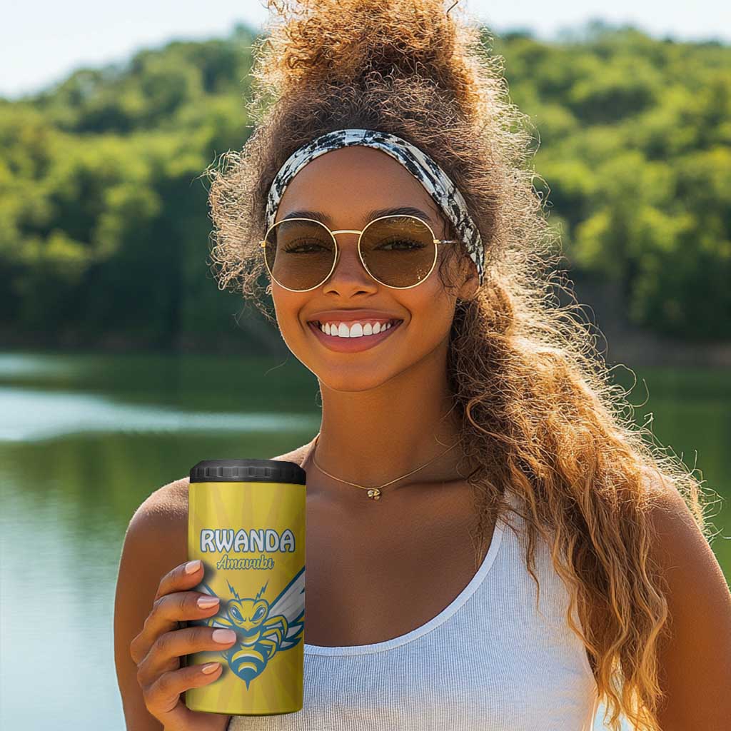Custom Afro Rwanda Football 4 in 1 Can Cooler Tumbler Go Wasps LT15