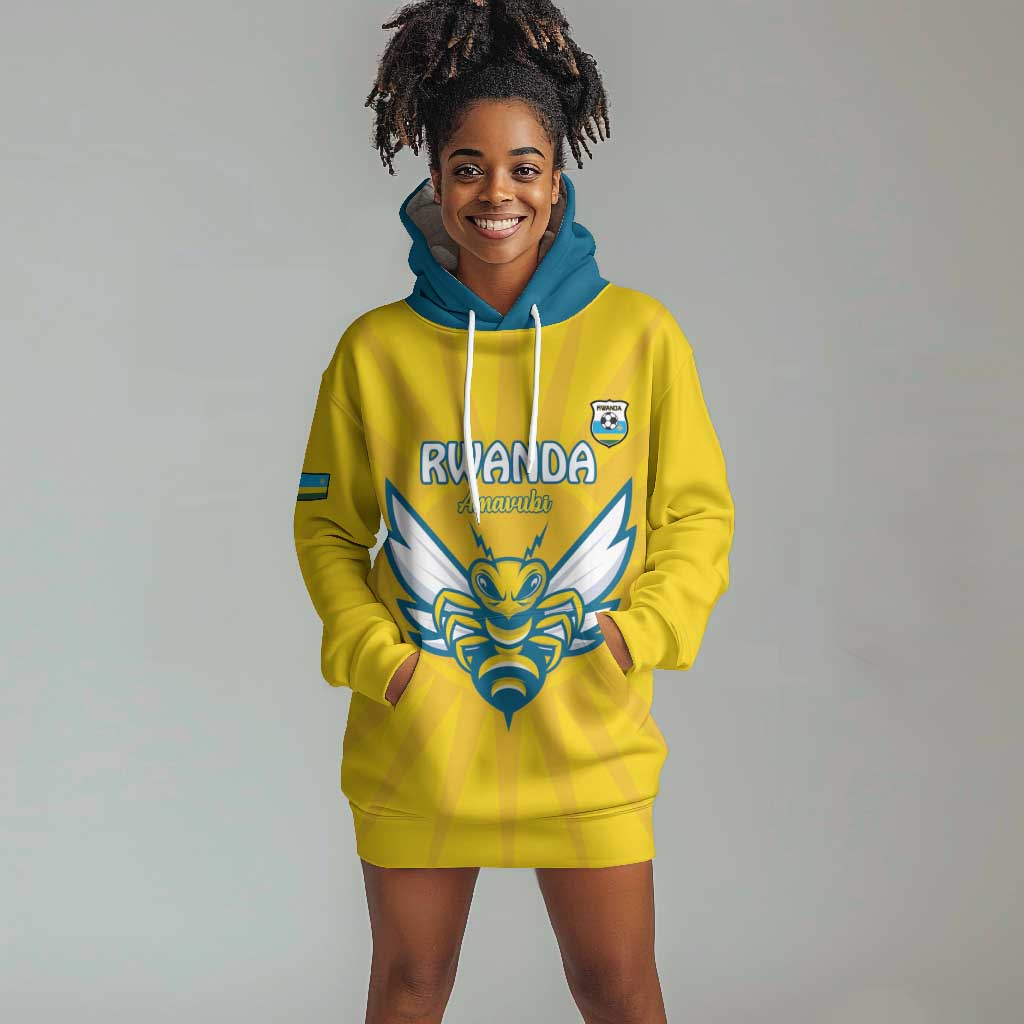 Custom Afro Rwanda Football Hoodie Dress Go Wasps LT15