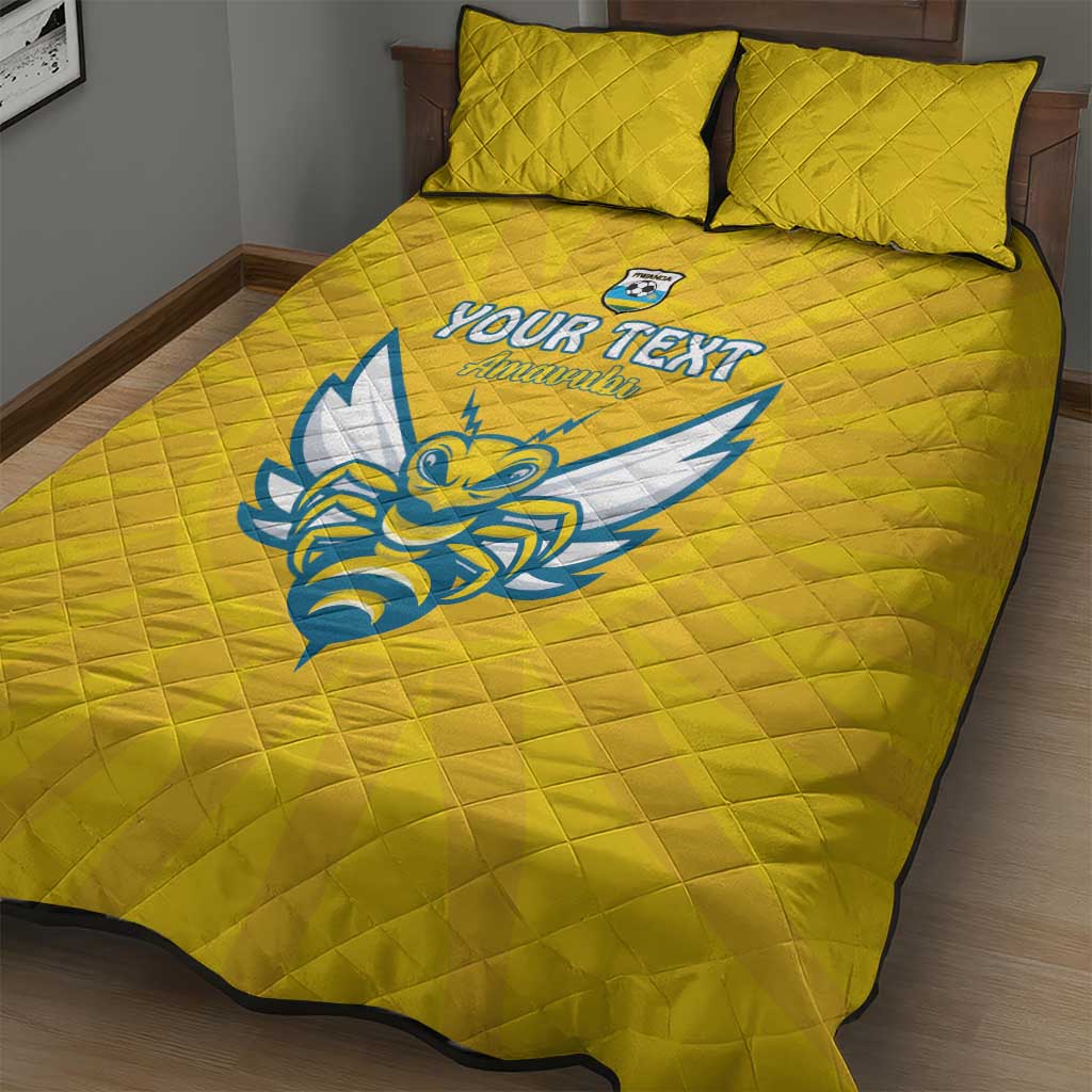 Custom Afro Rwanda Football Quilt Bed Set Go Wasps LT15