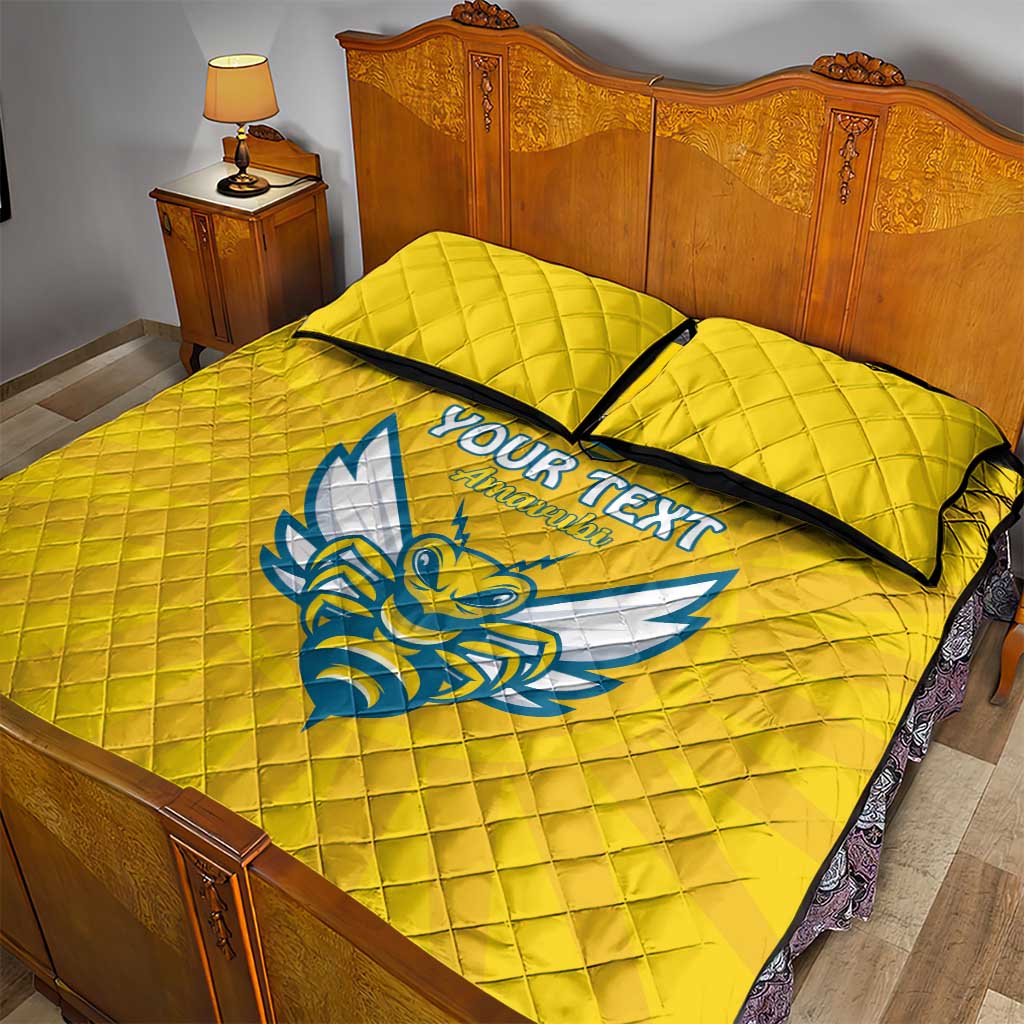 Custom Afro Rwanda Football Quilt Bed Set Go Wasps LT15