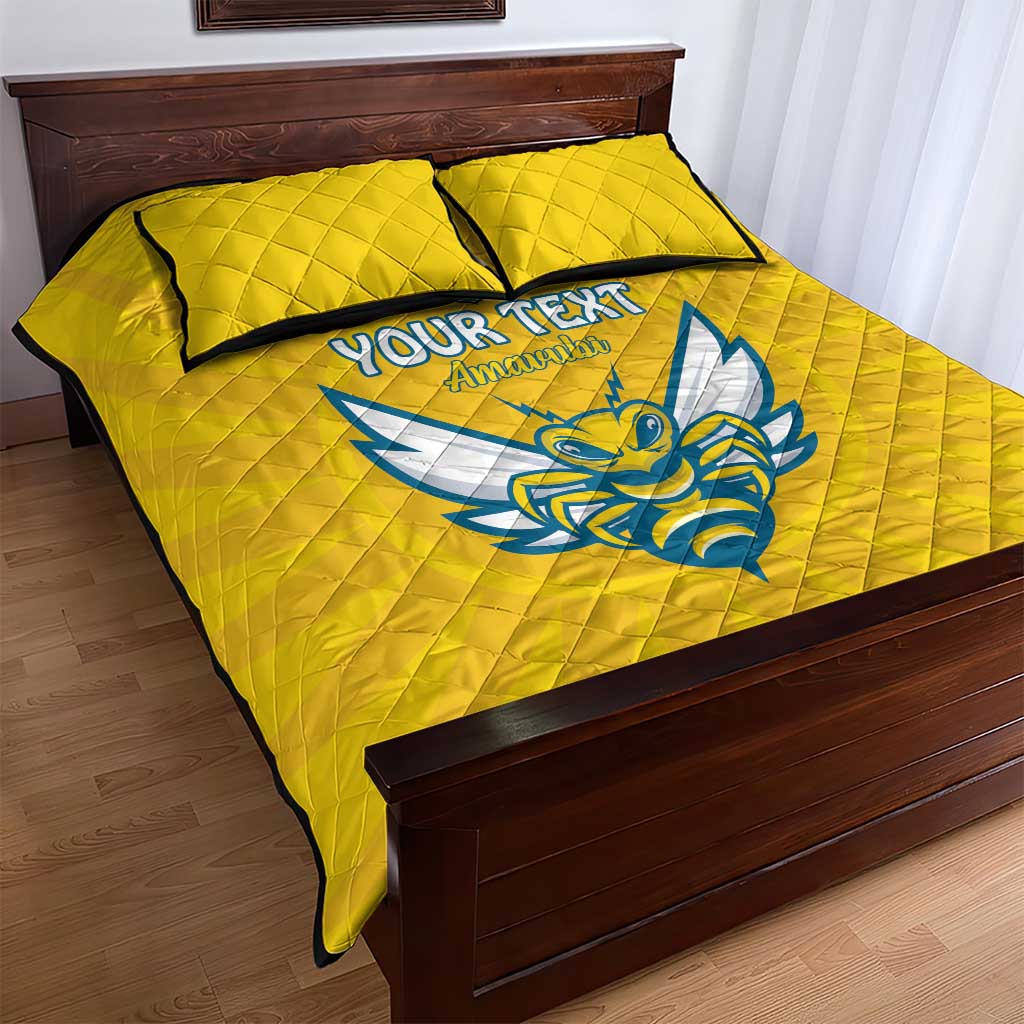 Custom Afro Rwanda Football Quilt Bed Set Go Wasps LT15