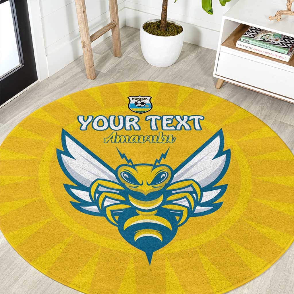 Custom Afro Rwanda Football Round Carpet Go Wasps LT15