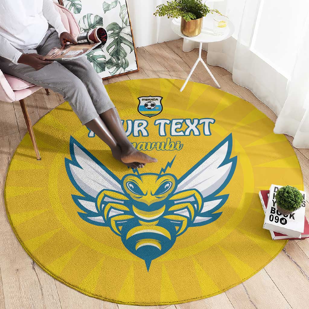 Custom Afro Rwanda Football Round Carpet Go Wasps LT15