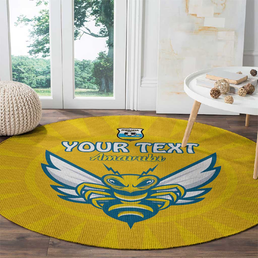Custom Afro Rwanda Football Round Carpet Go Wasps LT15
