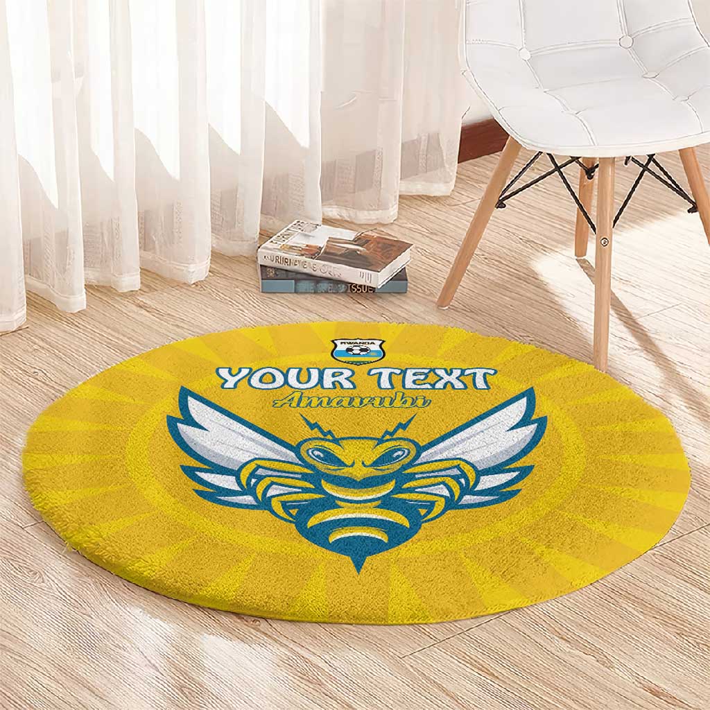 Custom Afro Rwanda Football Round Carpet Go Wasps LT15