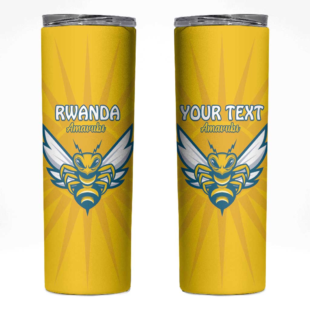 Custom Afro Rwanda Football Skinny Tumbler Go Wasps LT15