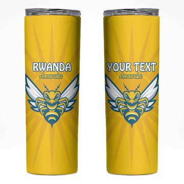 Custom Afro Rwanda Football Skinny Tumbler Go Wasps LT15