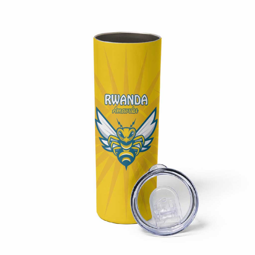 Custom Afro Rwanda Football Skinny Tumbler Go Wasps LT15