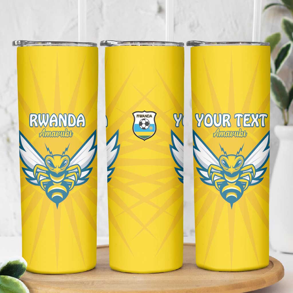 Custom Afro Rwanda Football Skinny Tumbler Go Wasps LT15