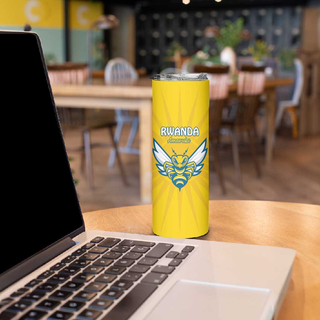 Custom Afro Rwanda Football Skinny Tumbler Go Wasps LT15