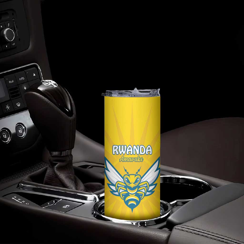 Custom Afro Rwanda Football Skinny Tumbler Go Wasps LT15