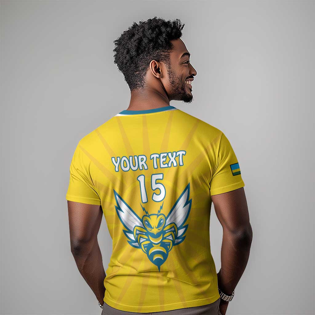 Custom Afro Rwanda Football T shirt Go Wasps LT15