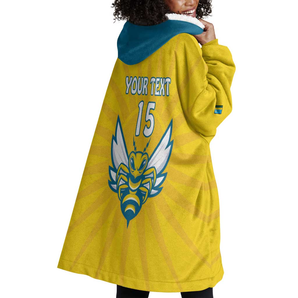 Custom Afro Rwanda Football Wearable Blanket Hoodie Go Wasps LT15