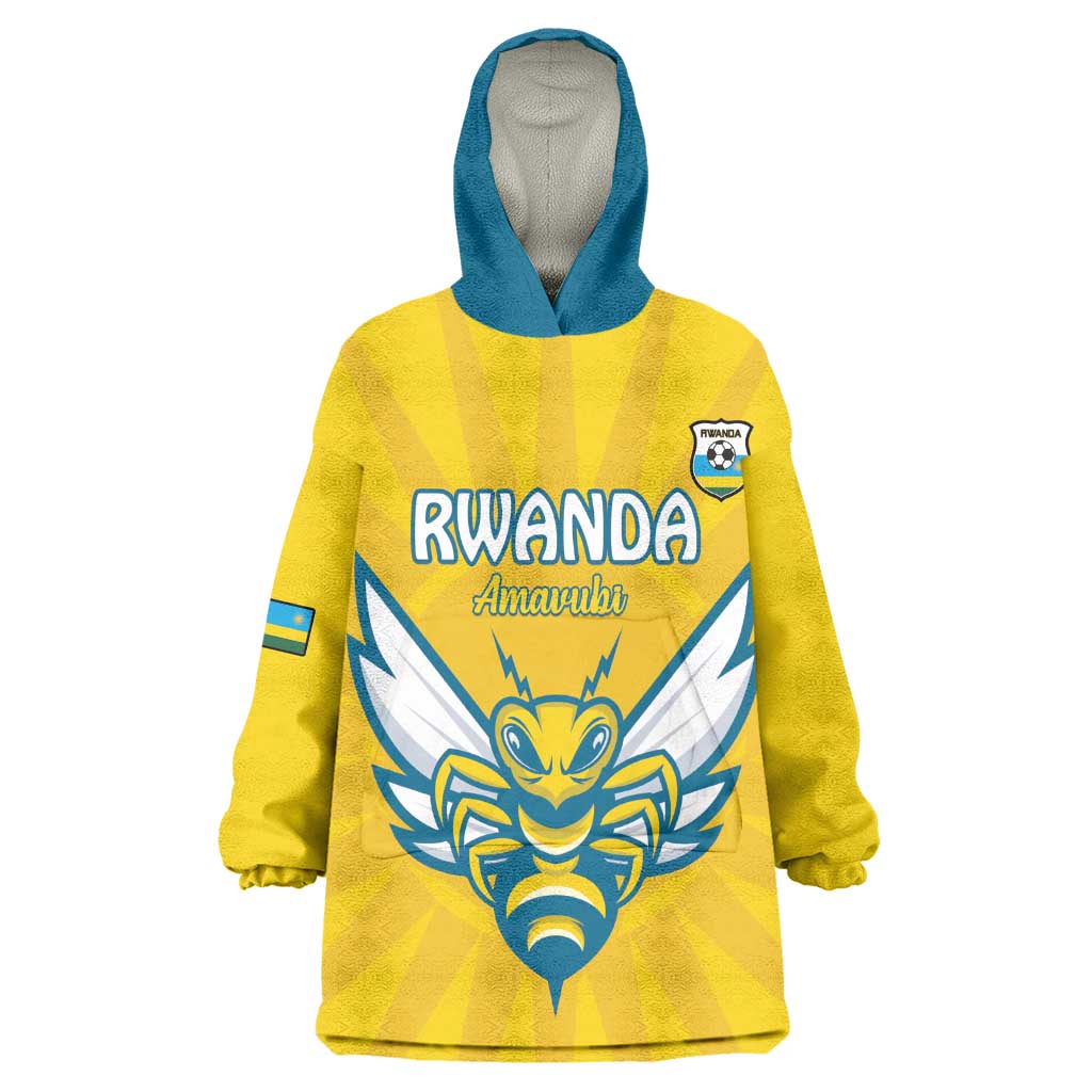Custom Afro Rwanda Football Wearable Blanket Hoodie Go Wasps LT15