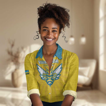 Custom Afro Rwanda Football Women Casual Shirt Go Wasps LT15