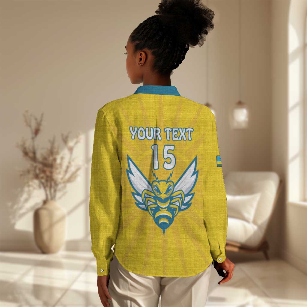 Custom Afro Rwanda Football Women Casual Shirt Go Wasps LT15