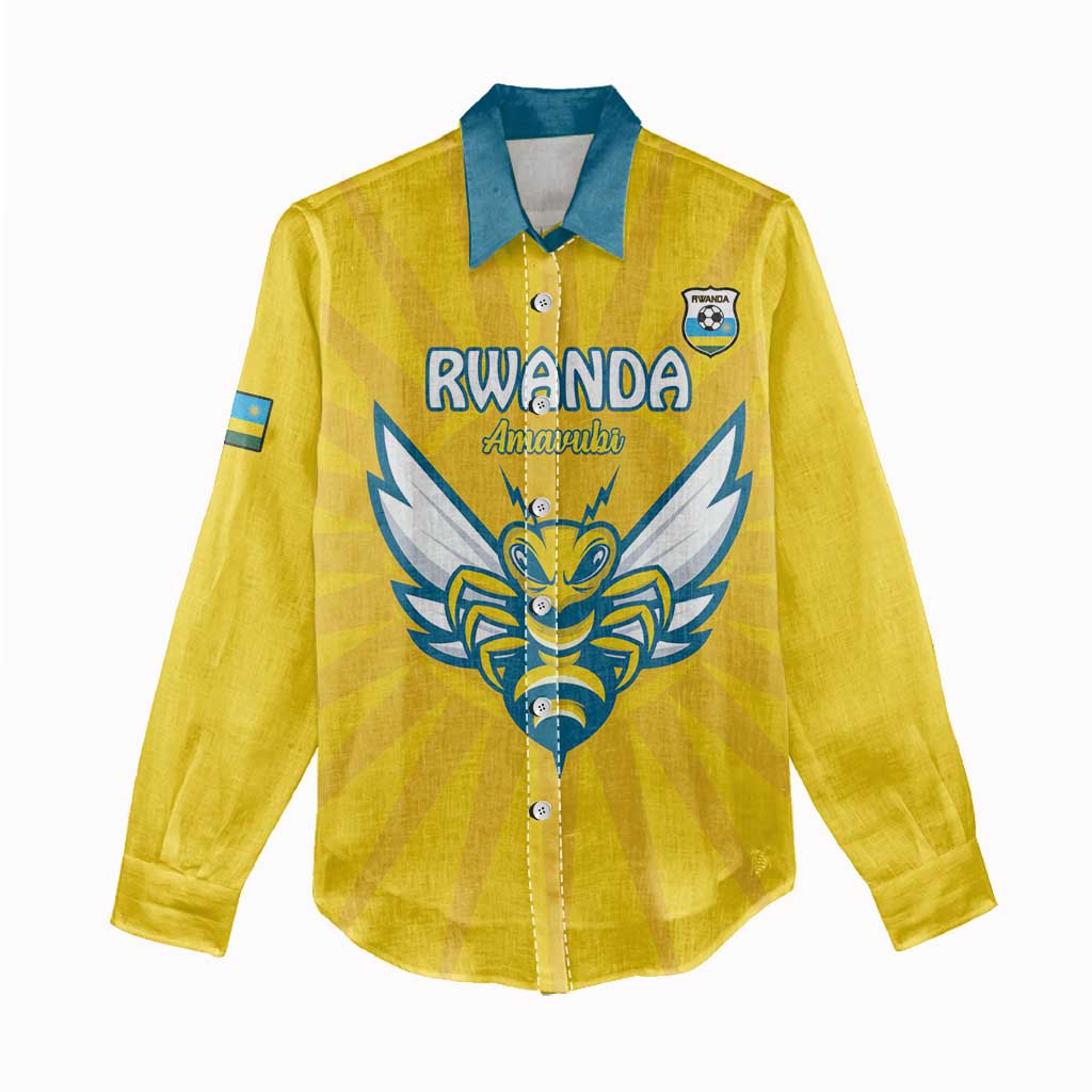 Custom Afro Rwanda Football Women Casual Shirt Go Wasps LT15