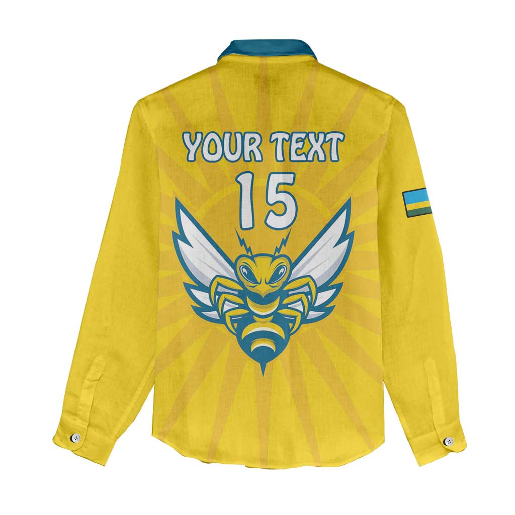 Custom Afro Rwanda Football Women Casual Shirt Go Wasps LT15