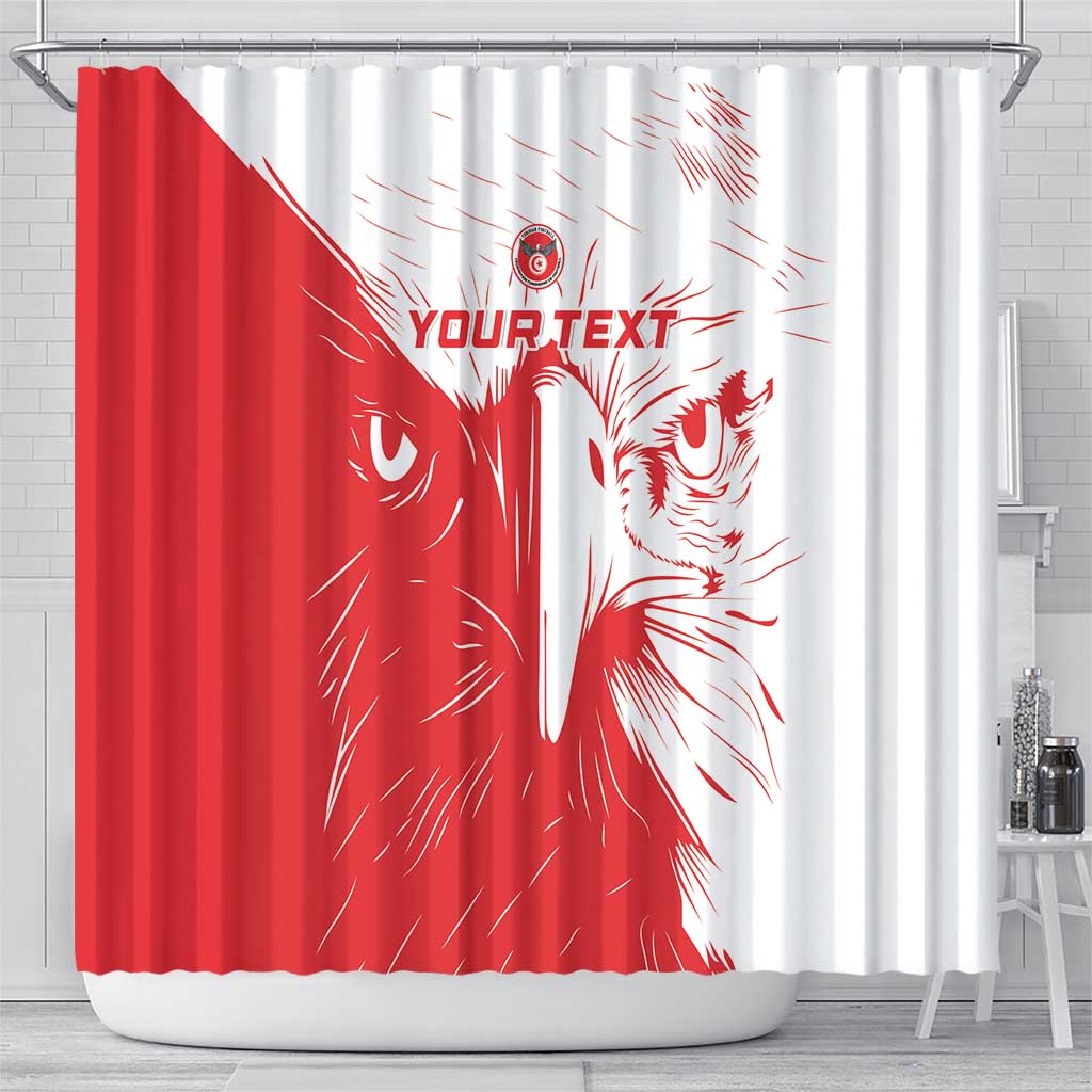 Custom Tunisia Football Shower Curtain Go Eagles of Carthage LT15