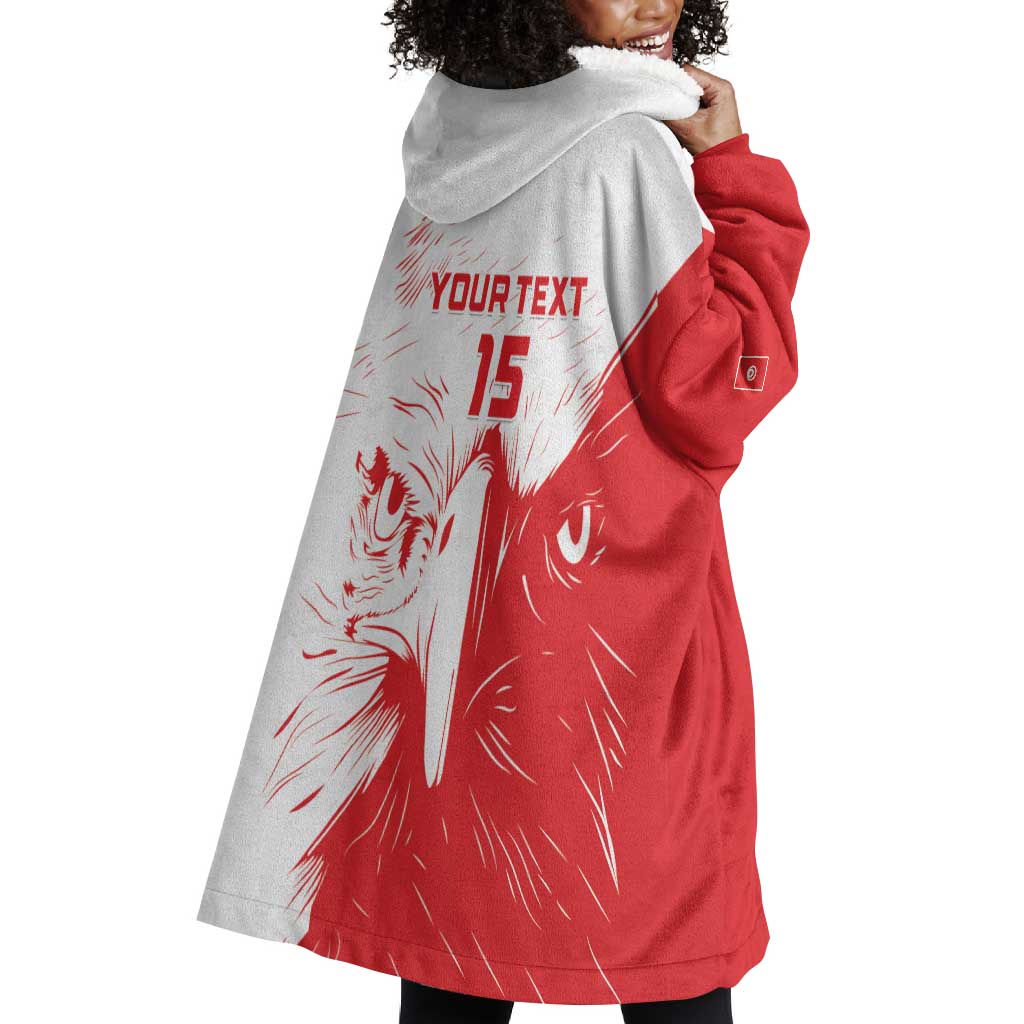 Custom Tunisia Football Wearable Blanket Hoodie Go Champions LT15
