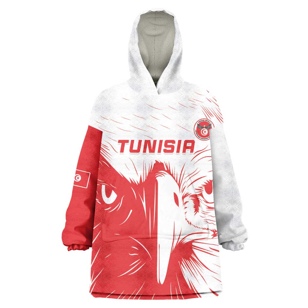 Custom Tunisia Football Wearable Blanket Hoodie Go Champions LT15