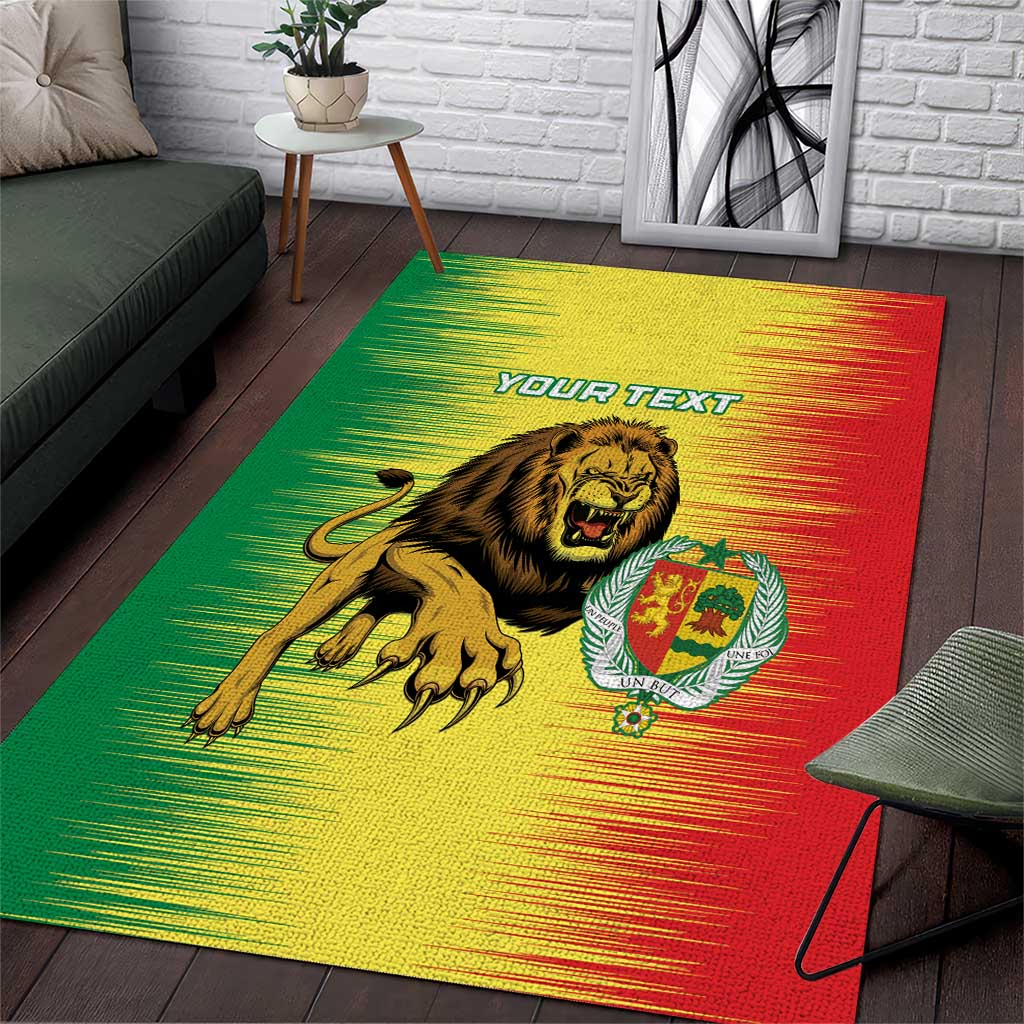 Custom Afro Senegal Football Area Rug Lions of Teranga - Flag Style LT15