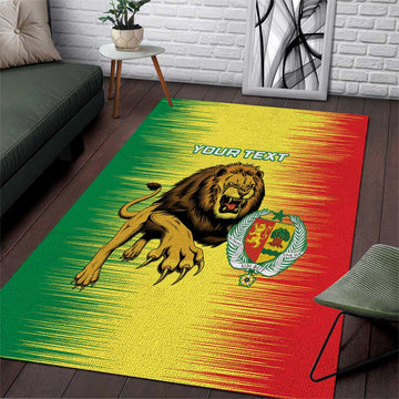 Custom Afro Senegal Football Area Rug Lions of Teranga - Flag Style LT15