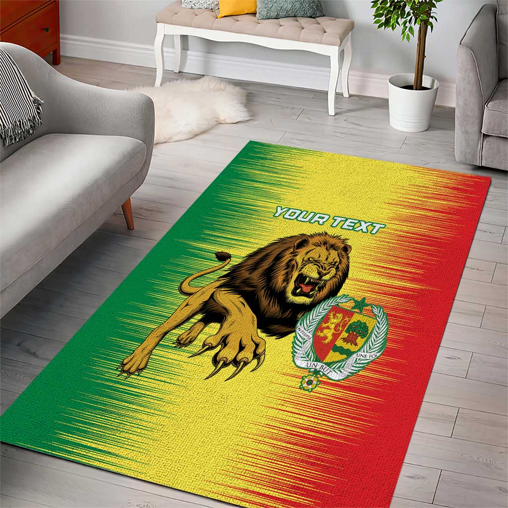 Custom Afro Senegal Football Area Rug Lions of Teranga - Flag Style LT15