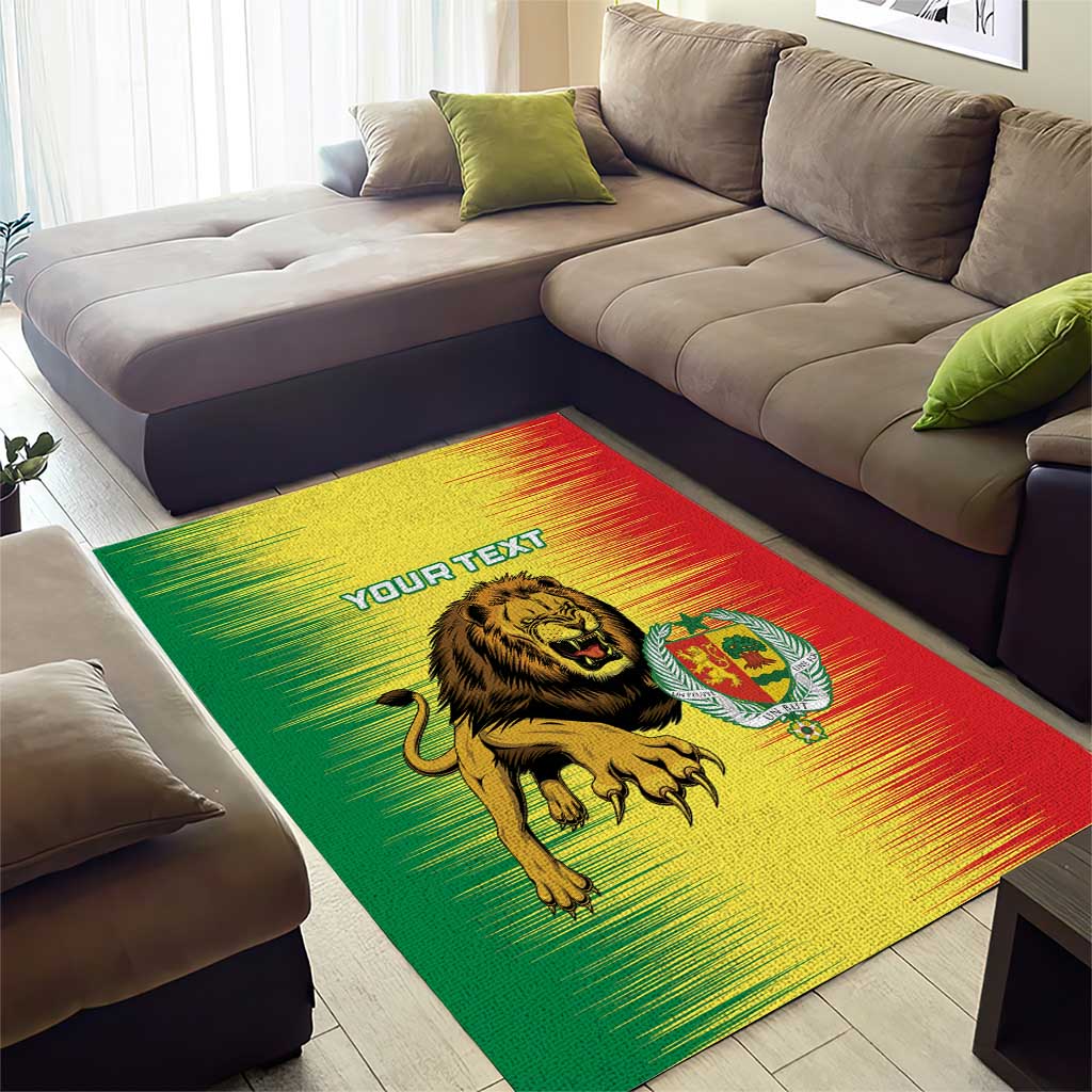 Custom Afro Senegal Football Area Rug Lions of Teranga - Flag Style LT15