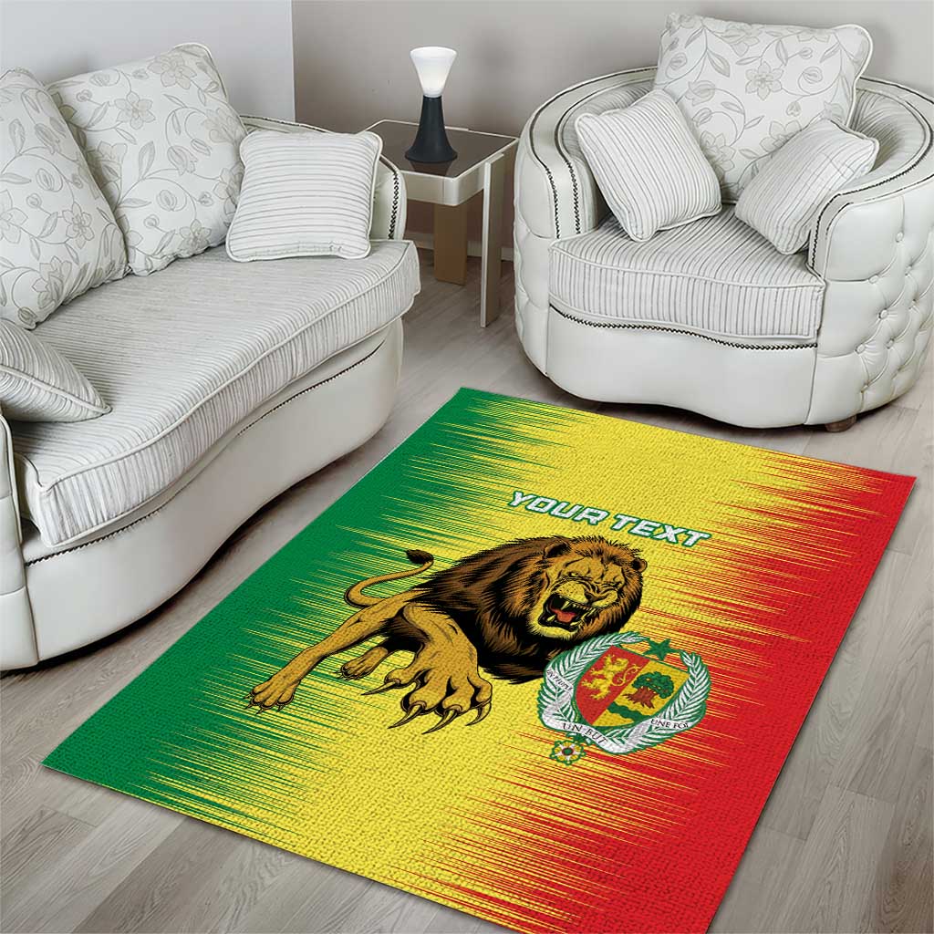 Custom Afro Senegal Football Area Rug Lions of Teranga - Flag Style LT15