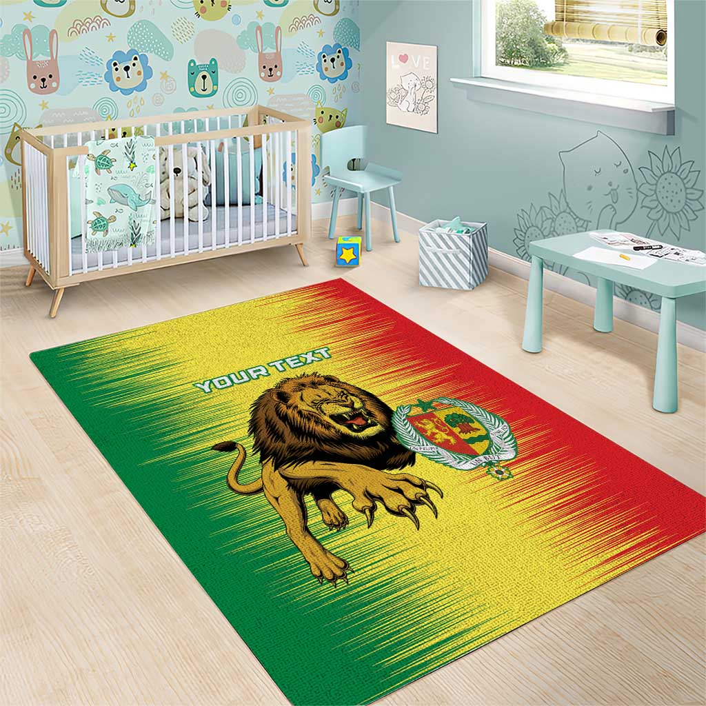 Custom Afro Senegal Football Area Rug Lions of Teranga - Flag Style LT15