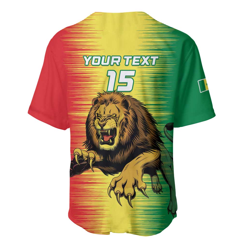 Custom Afro Senegal Football Baseball Jersey Lions of Teranga - Flag Style LT15
