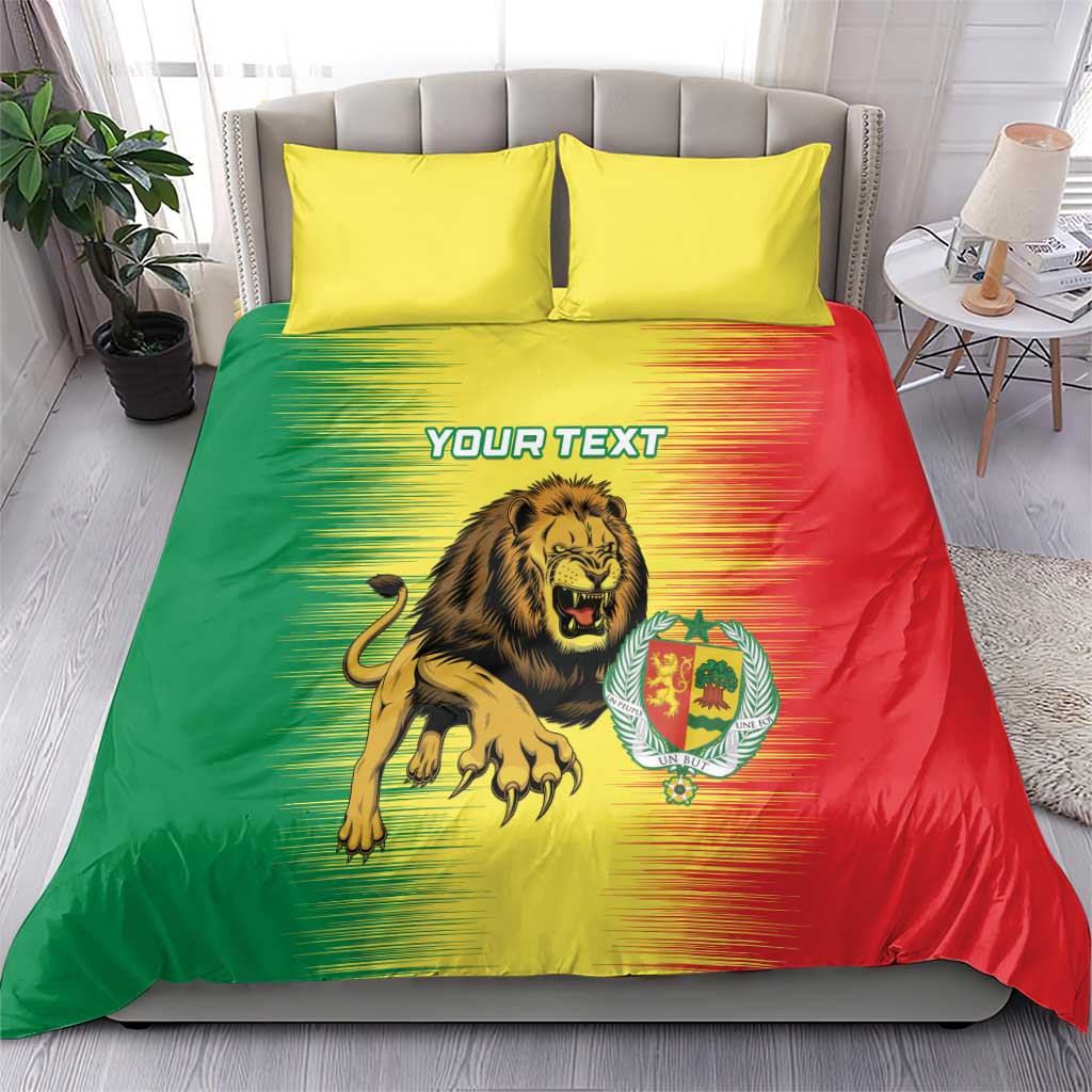 Custom Afro Senegal Football Bedding Set Lions of Teranga - Flag Style LT15