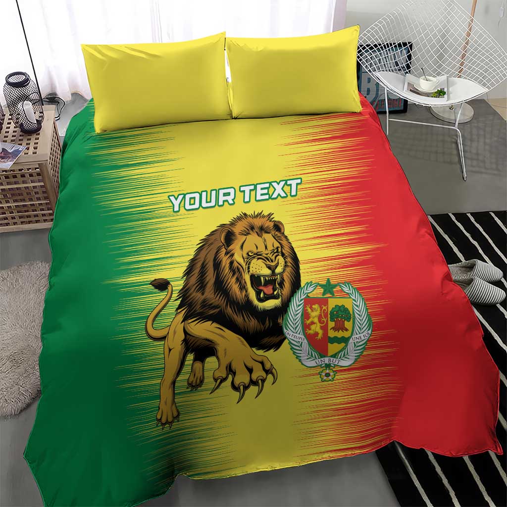 Custom Afro Senegal Football Bedding Set Lions of Teranga - Flag Style LT15