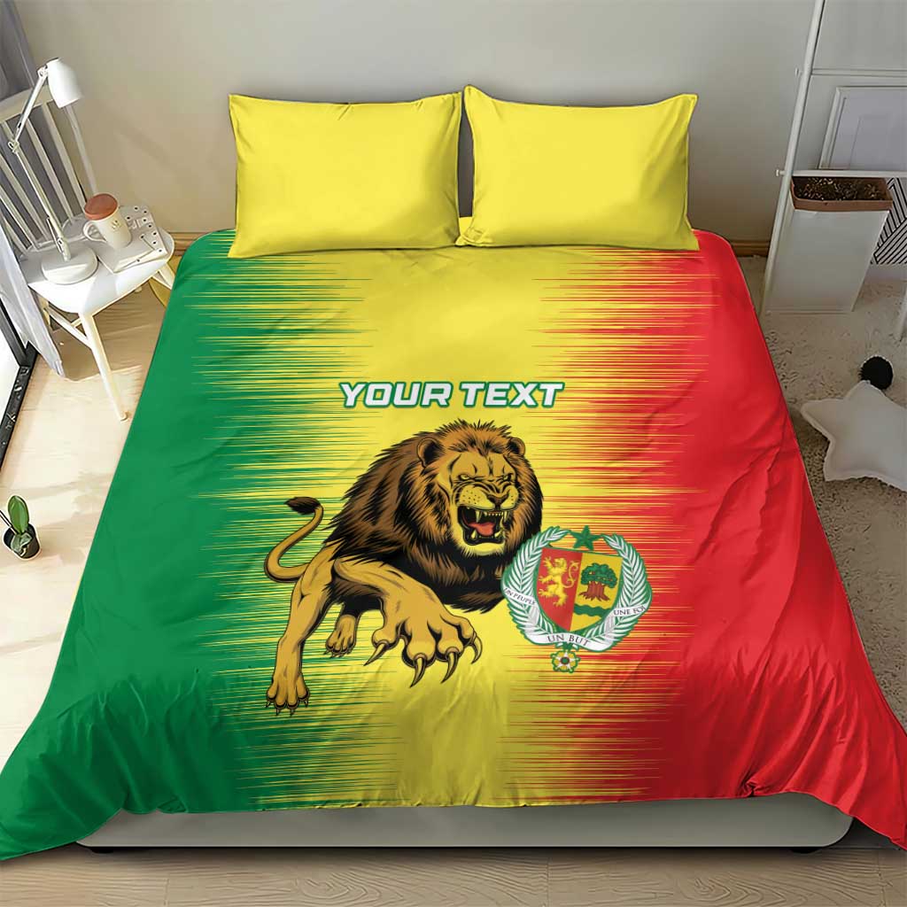 Custom Afro Senegal Football Bedding Set Lions of Teranga - Flag Style LT15
