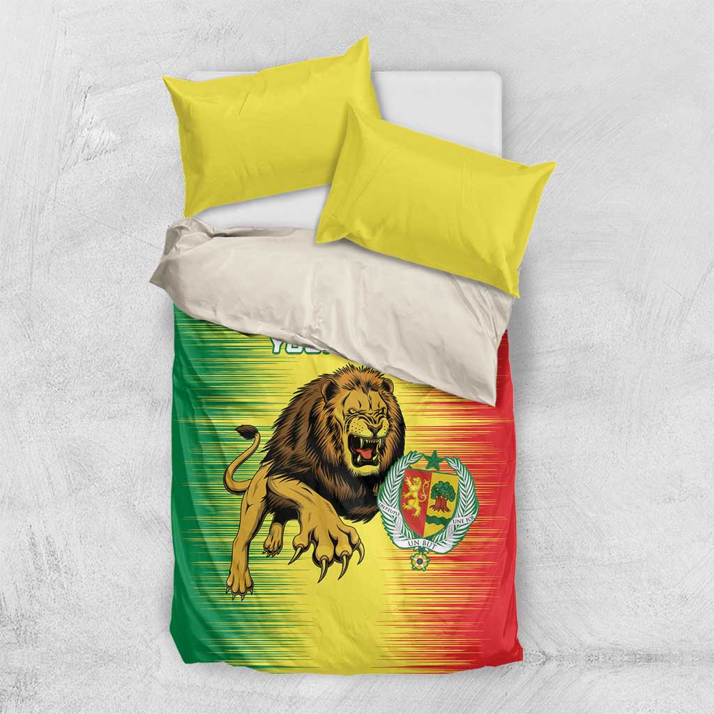 Custom Afro Senegal Football Bedding Set Lions of Teranga - Flag Style LT15