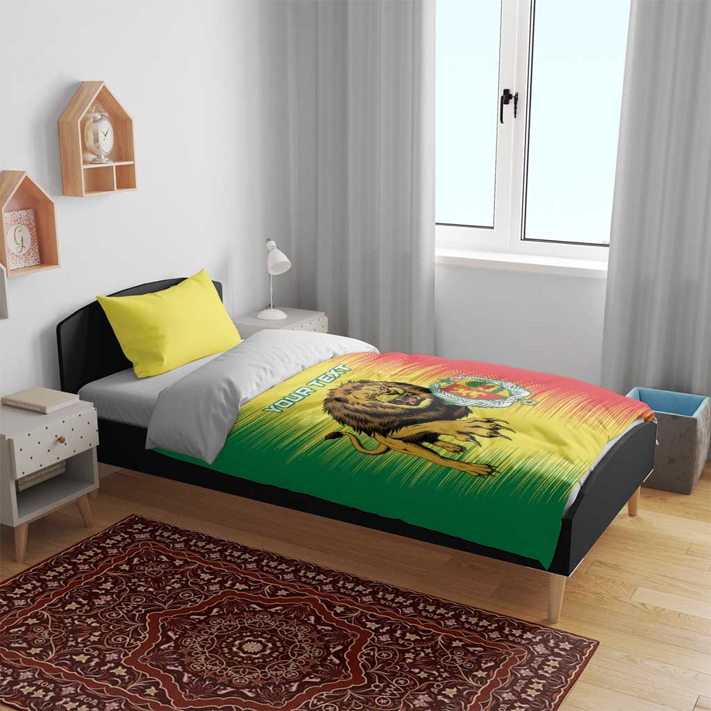 Custom Afro Senegal Football Bedding Set Lions of Teranga - Flag Style LT15