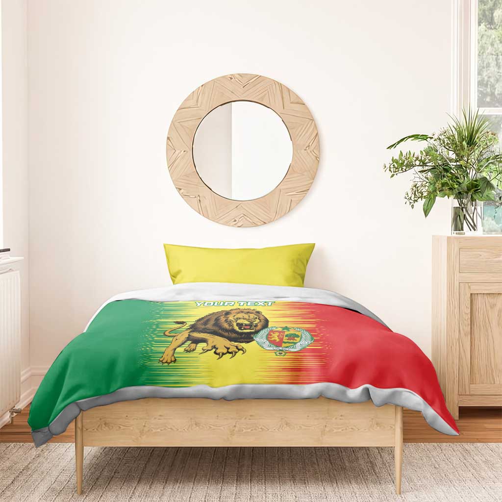 Custom Afro Senegal Football Bedding Set Lions of Teranga - Flag Style LT15